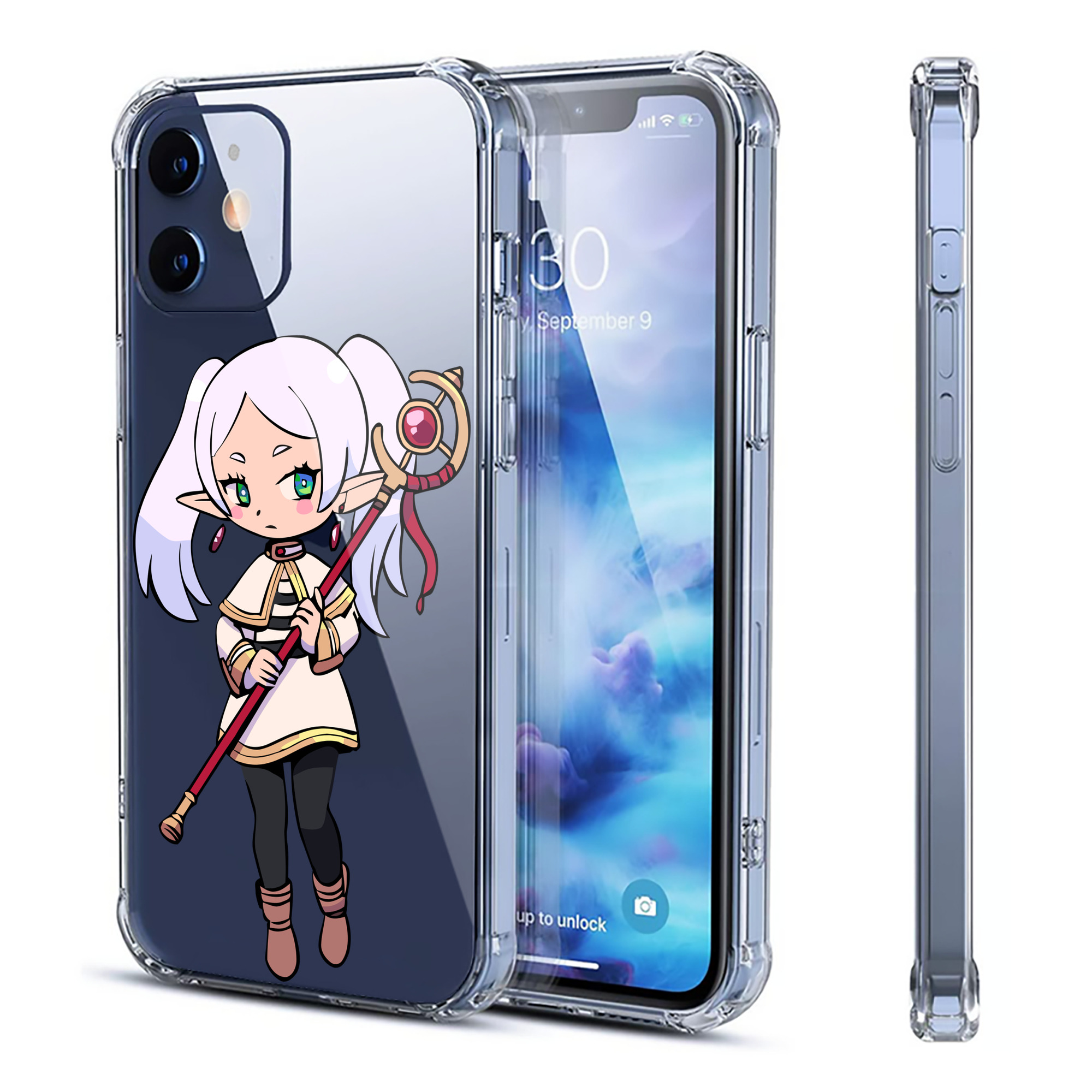 （画像用） 葬送のフリーレン Frieren 【iPhone 12シリーズ対応】透明スマホケース（クリアソフトケース）